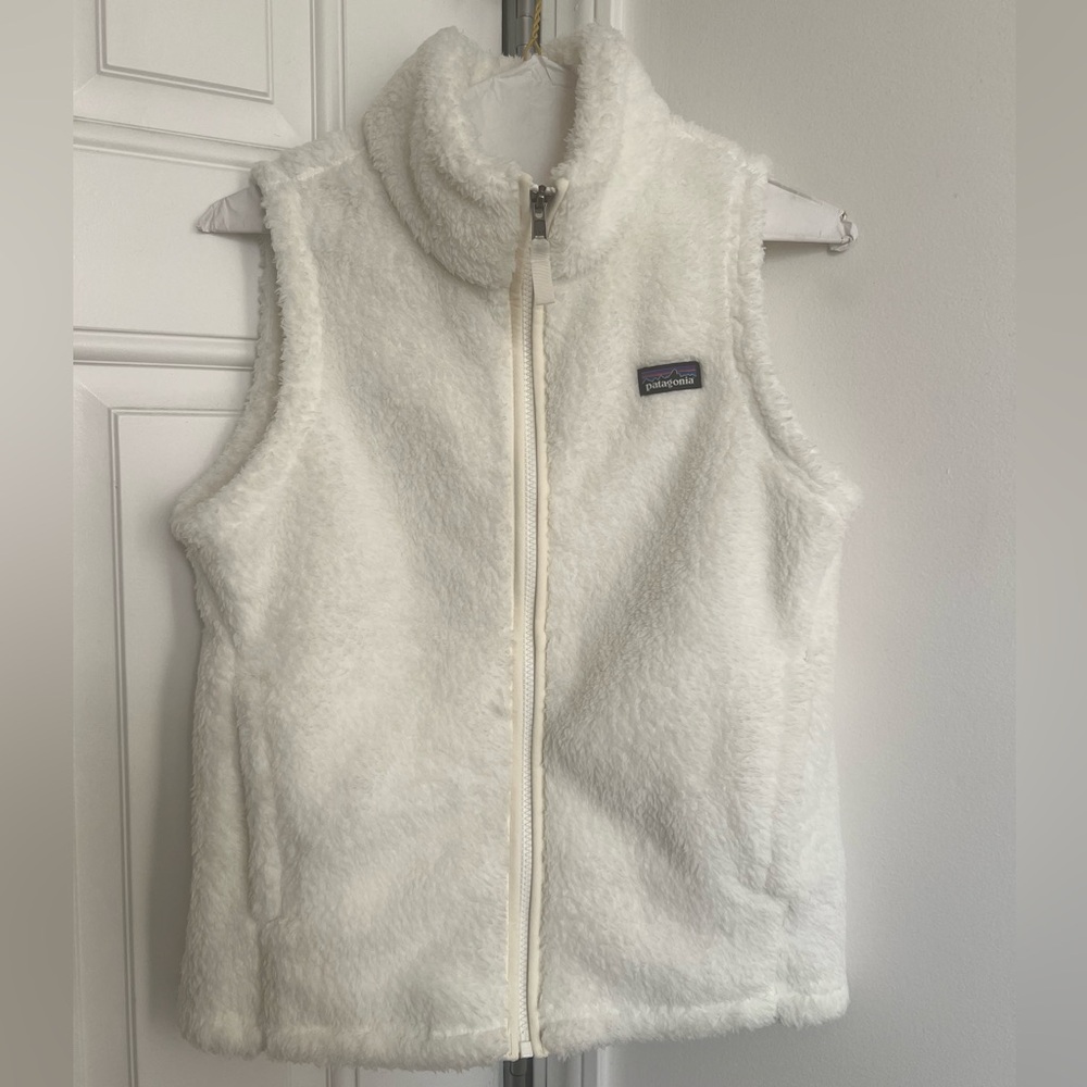 Patagonia Girl’s Cream Fleece Vest Size 14/Girl’s Large